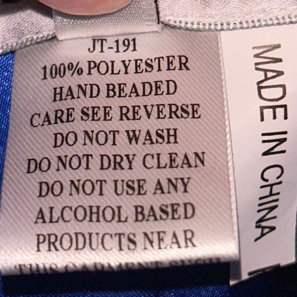 ED YOUNG Blue Formal Gown Prom Dress Size Small (4) + Garment Bag NWT - Picture 4 of 14